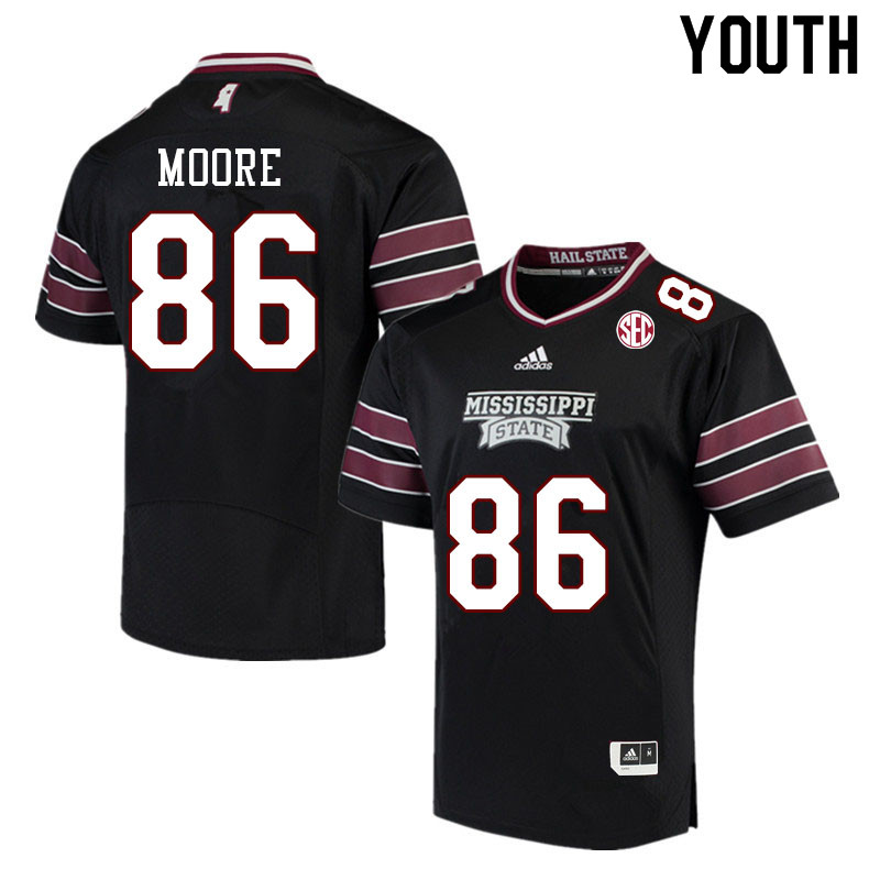 Youth #86 Jacobi Moore Mississippi State Bulldogs College Football Jerseys Sale-Black - Click Image to Close